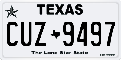 TX license plate CUZ9497