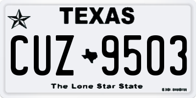 TX license plate CUZ9503