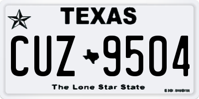 TX license plate CUZ9504