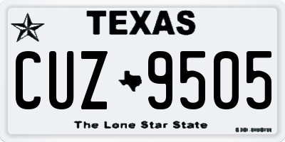 TX license plate CUZ9505