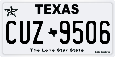 TX license plate CUZ9506