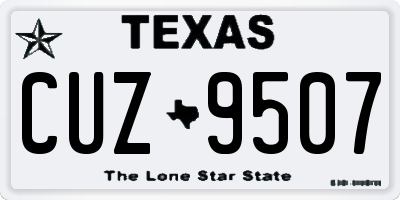 TX license plate CUZ9507