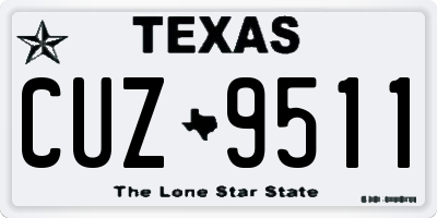 TX license plate CUZ9511