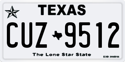 TX license plate CUZ9512