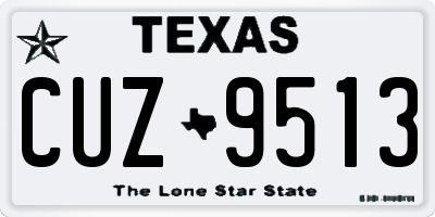 TX license plate CUZ9513