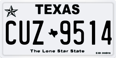 TX license plate CUZ9514