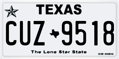 TX license plate CUZ9518