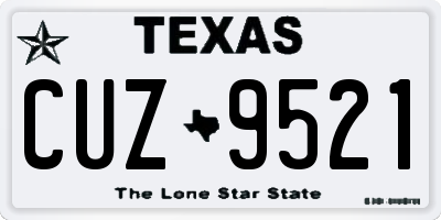 TX license plate CUZ9521
