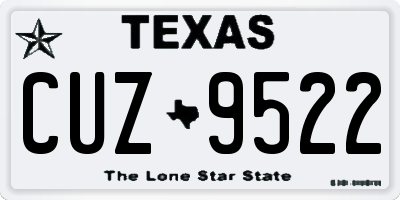 TX license plate CUZ9522