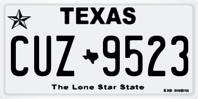 TX license plate CUZ9523