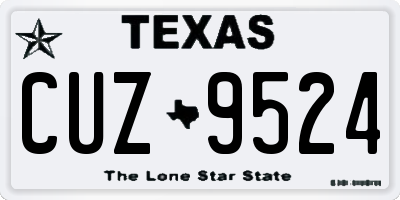 TX license plate CUZ9524