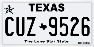 TX license plate CUZ9526