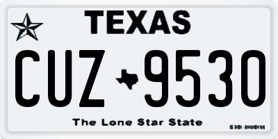 TX license plate CUZ9530