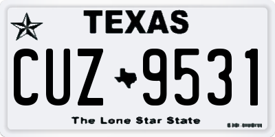 TX license plate CUZ9531