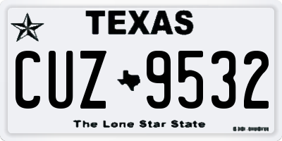 TX license plate CUZ9532
