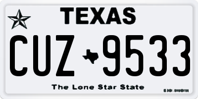TX license plate CUZ9533