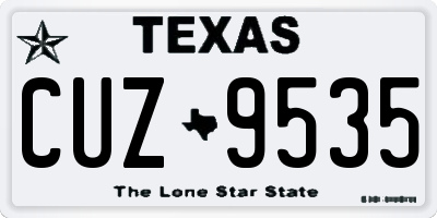 TX license plate CUZ9535