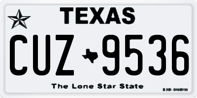TX license plate CUZ9536