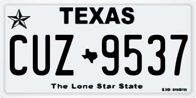 TX license plate CUZ9537