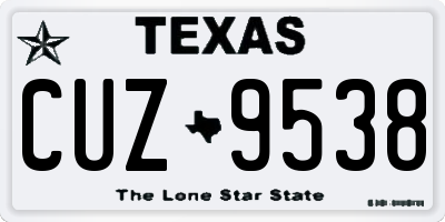 TX license plate CUZ9538
