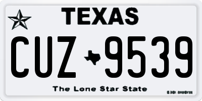 TX license plate CUZ9539
