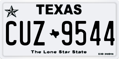 TX license plate CUZ9544