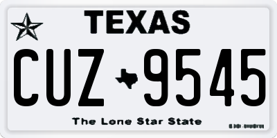 TX license plate CUZ9545