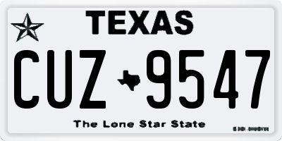 TX license plate CUZ9547