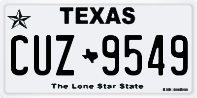 TX license plate CUZ9549