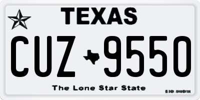 TX license plate CUZ9550