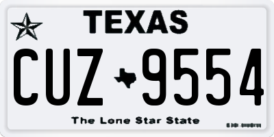 TX license plate CUZ9554
