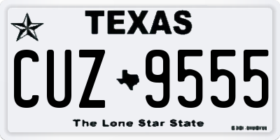 TX license plate CUZ9555
