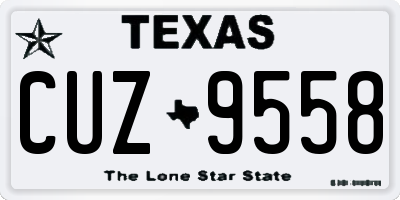 TX license plate CUZ9558