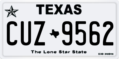 TX license plate CUZ9562