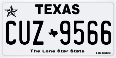 TX license plate CUZ9566