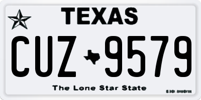 TX license plate CUZ9579