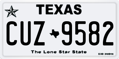 TX license plate CUZ9582
