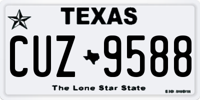 TX license plate CUZ9588