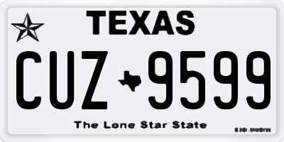 TX license plate CUZ9599