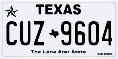 TX license plate CUZ9604