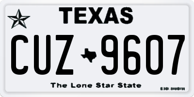 TX license plate CUZ9607