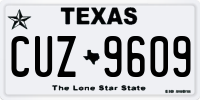 TX license plate CUZ9609