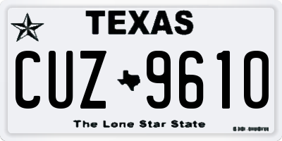 TX license plate CUZ9610