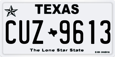 TX license plate CUZ9613