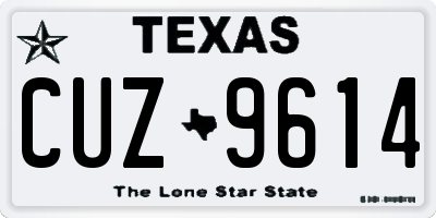 TX license plate CUZ9614