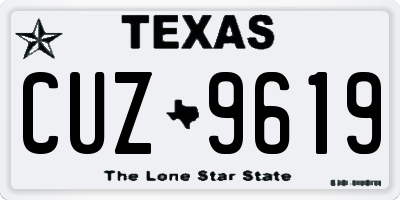 TX license plate CUZ9619
