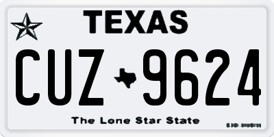 TX license plate CUZ9624