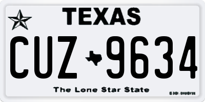 TX license plate CUZ9634