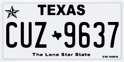 TX license plate CUZ9637
