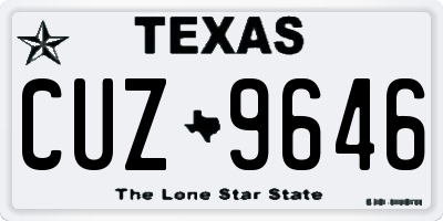 TX license plate CUZ9646